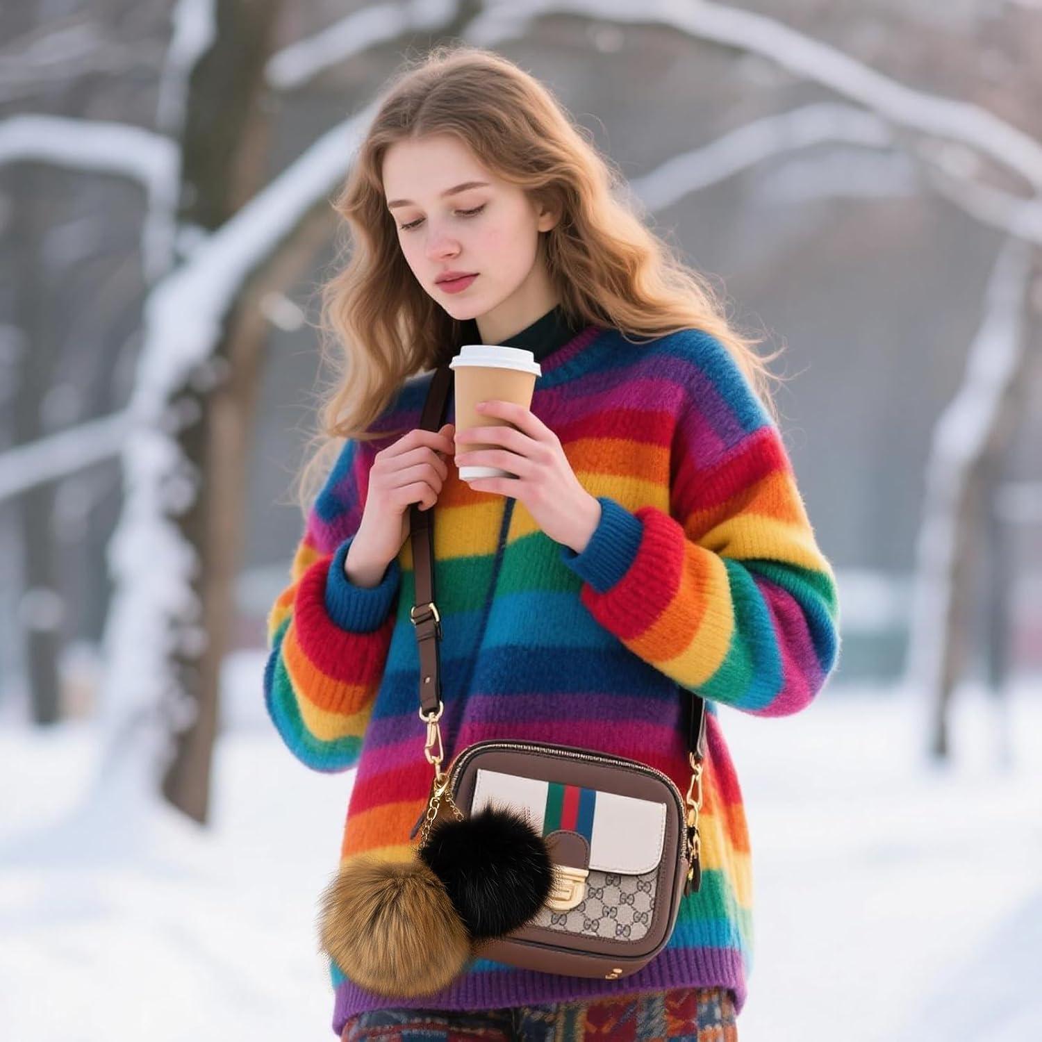 8 Bolas de Pom Pom de Piel Sintética Juinte 15 cm para DIY