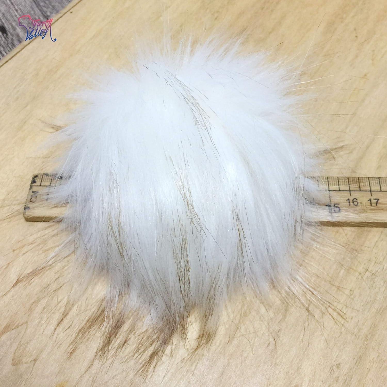 Pompones de Piel Sintética Furryvalley 15 cm 6pcs para Sombreros