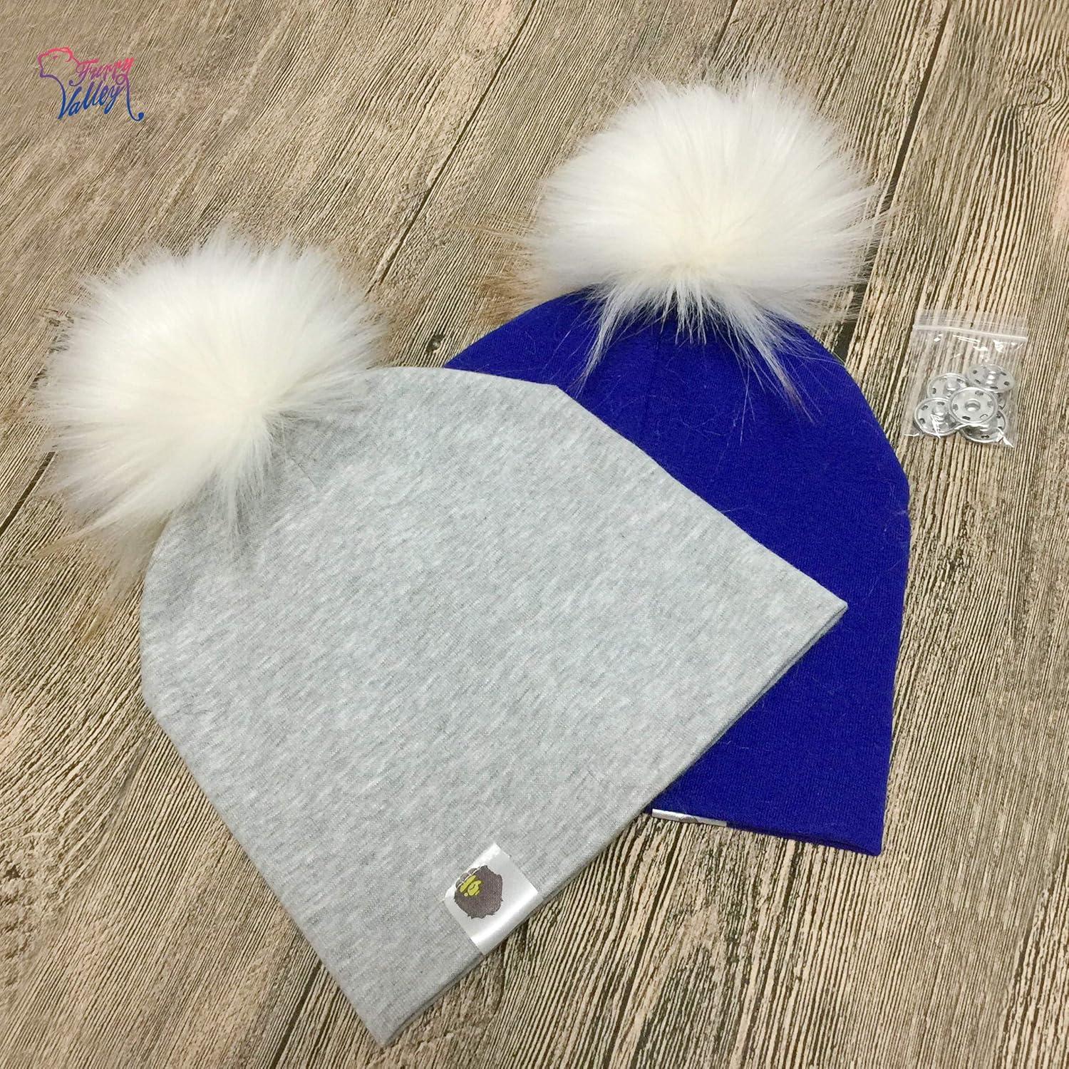 Pompones de Piel Sintética Furryvalley 15 cm 6pcs para Sombreros