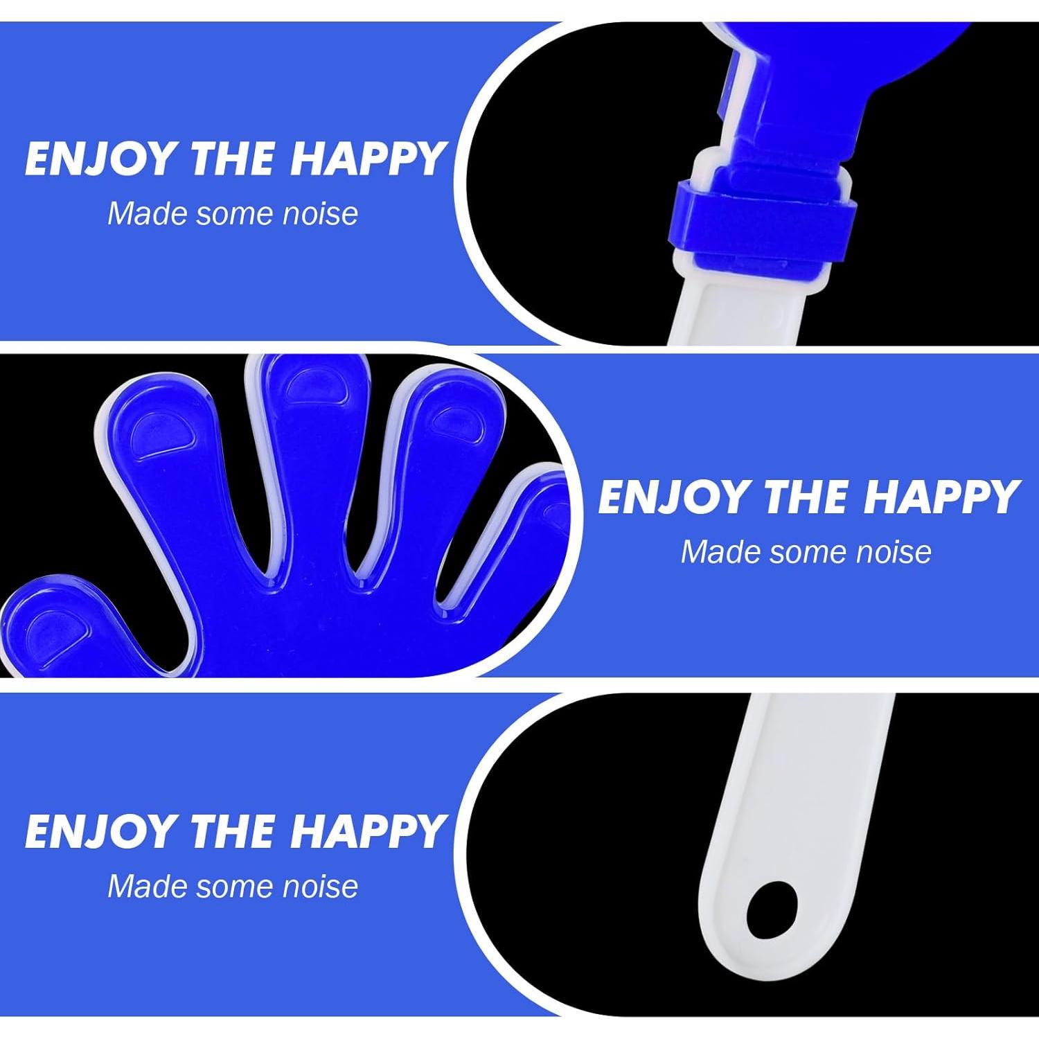 Juego de Pompones y Aplaudidores Genérico 24 Pcs Azul y Blanco