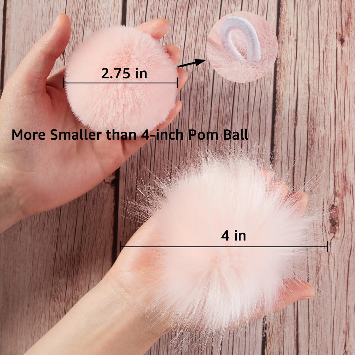 12 Bolas de Pom Pom de Piel Sintética Rosa 6.99 cm Homtable