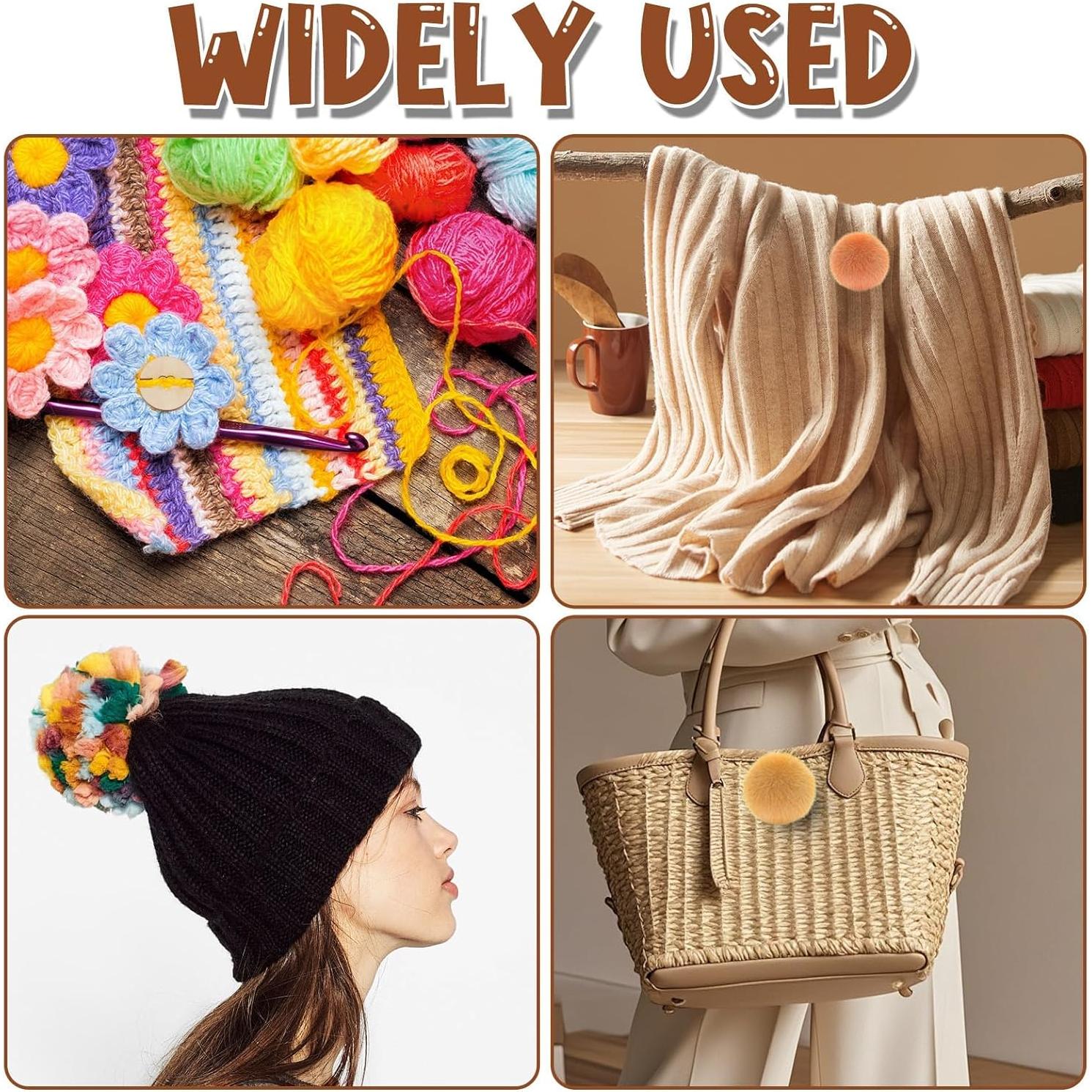 60 Botones de Madera para Pom Poms HINGTAI - Accesorios de Tejido