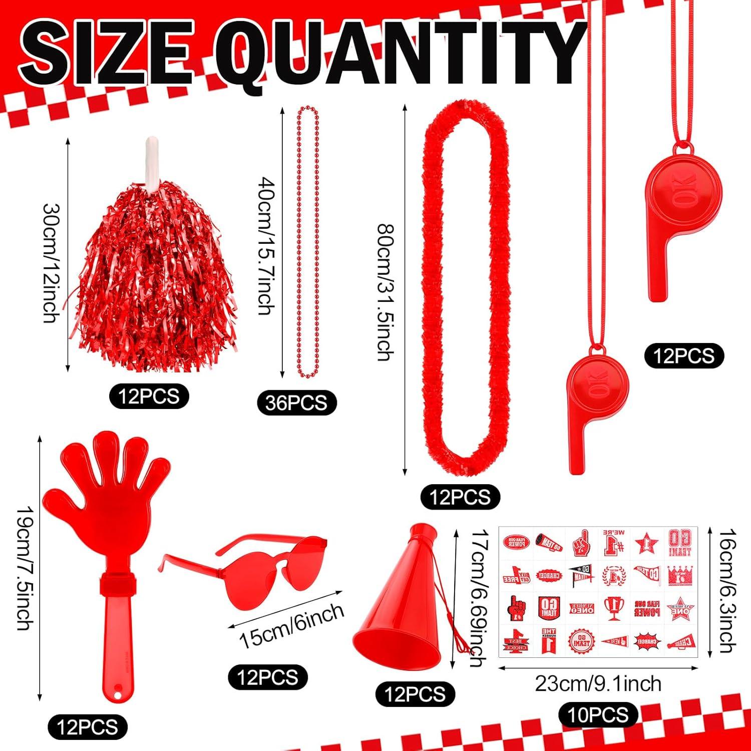 Soulchen 360 Pcs Accesorios de Espíritu Escolar Rojos