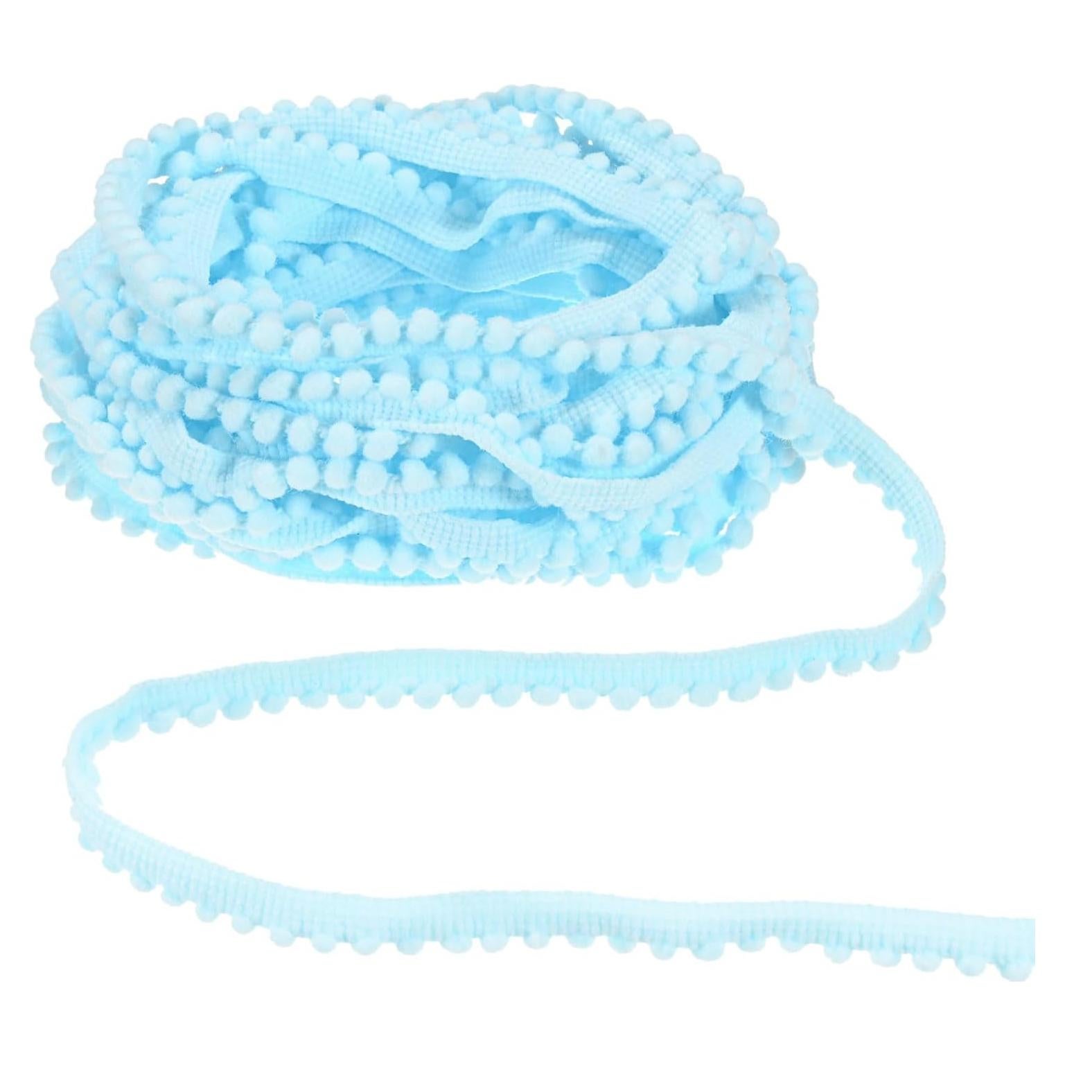 Cinta de Flecos de Pom Pom M METERXITY 10 Yardas Azul 5mm