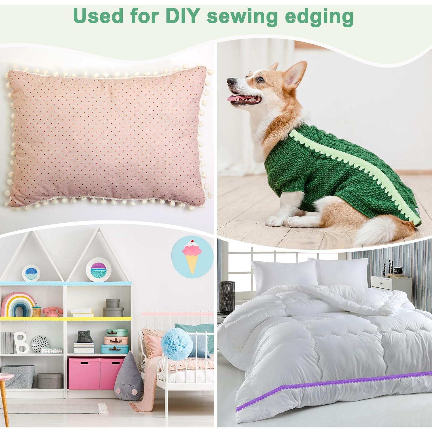 Cinta de Flecos de Pom Pom M METERXITY 10 Yardas Azul 5mm