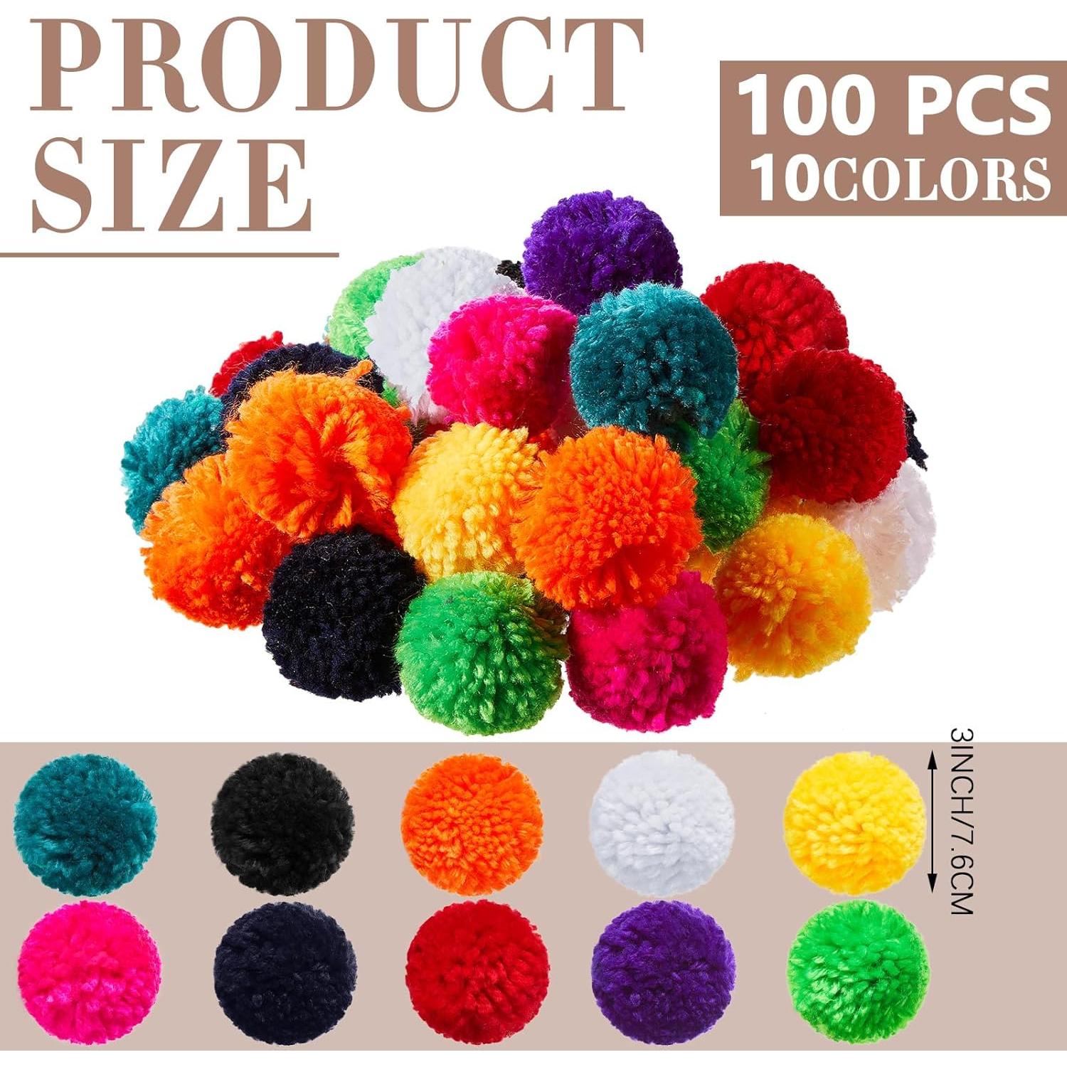 Pompones de Hilo Gemscream 100 Pcs 7.6 cm Multicolor DIY