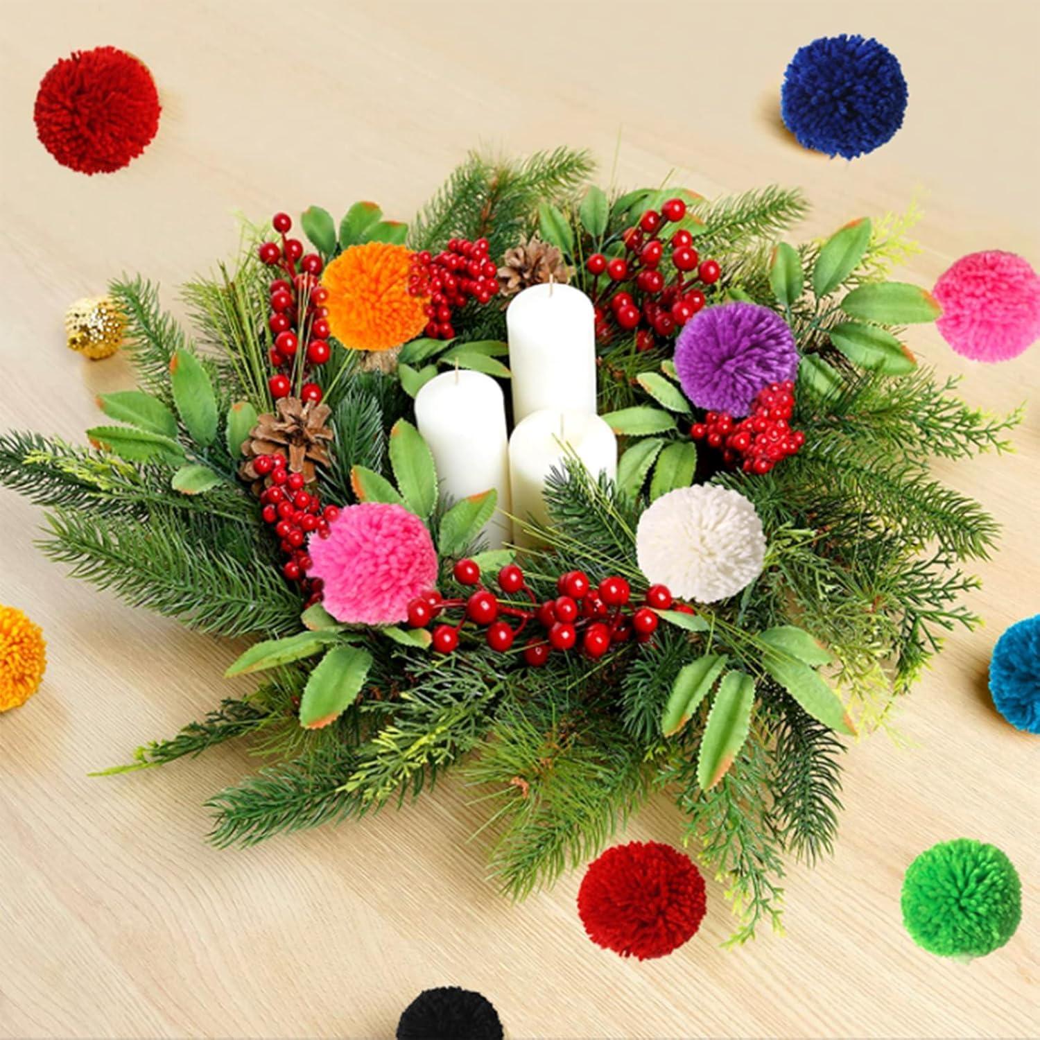 20 Pompones de Hilo Acrílico 5 cm - Decoración DIY LF