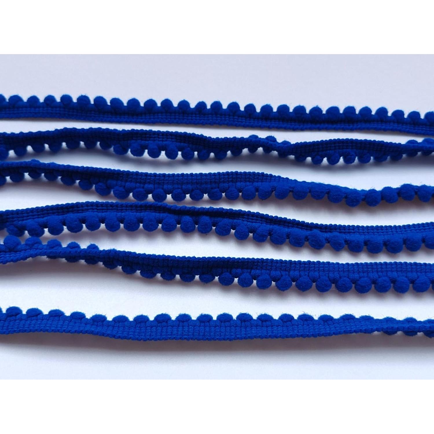 Mini Pom Pom Trim 7.32m 5mm Azul Real MONIDOOR