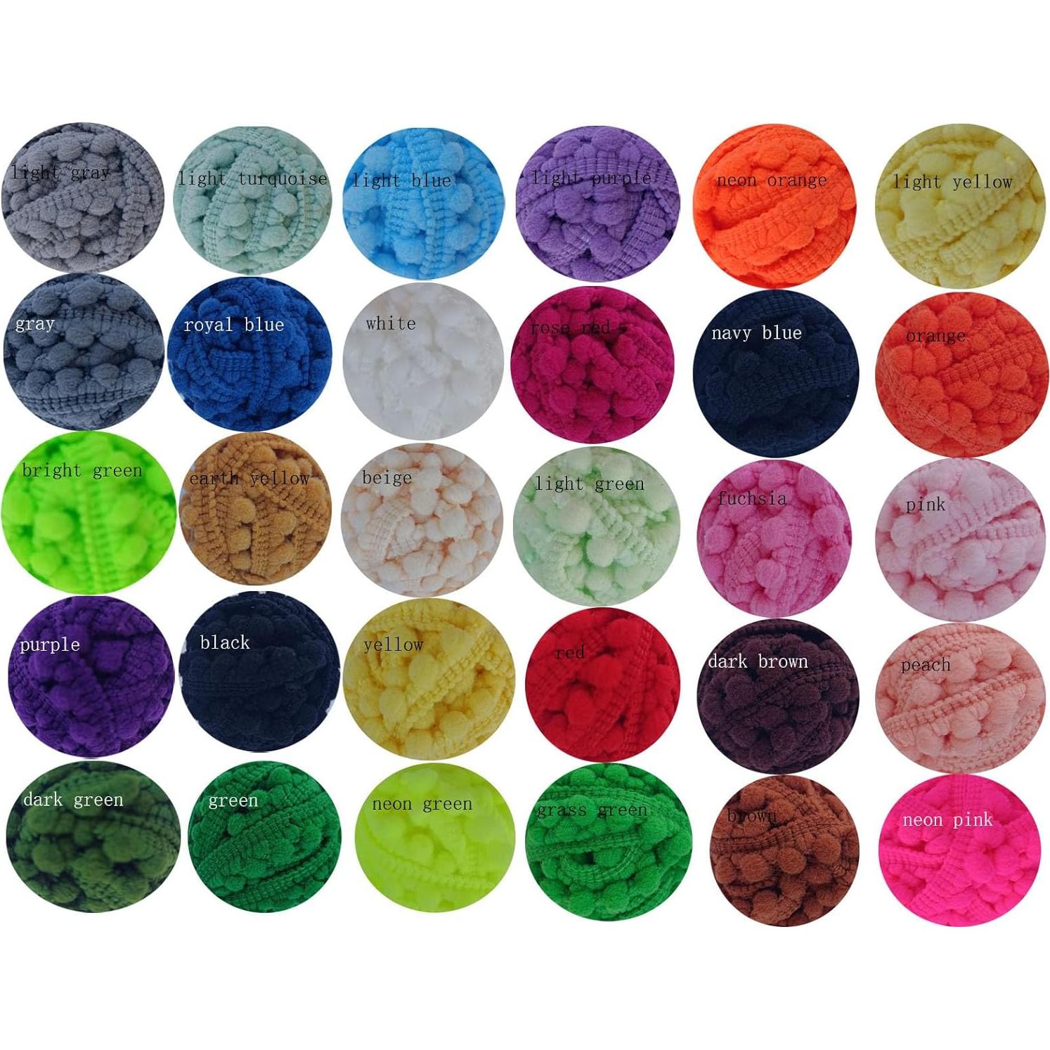 Mini Pom Pom Trim 7.32m 5mm Azul Real MONIDOOR