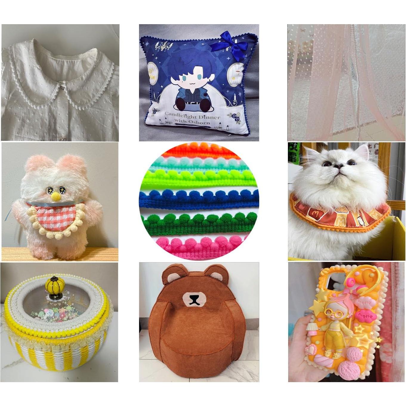 Mini Pom Pom Trim 7.32m 5mm Azul Real MONIDOOR