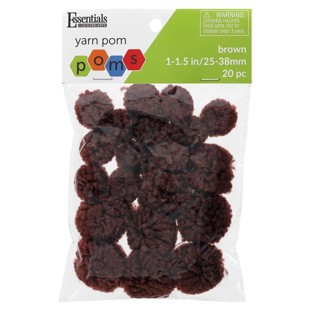 Pompones Marrones 20 Piezas 25-38mm Esenciales de Ocio