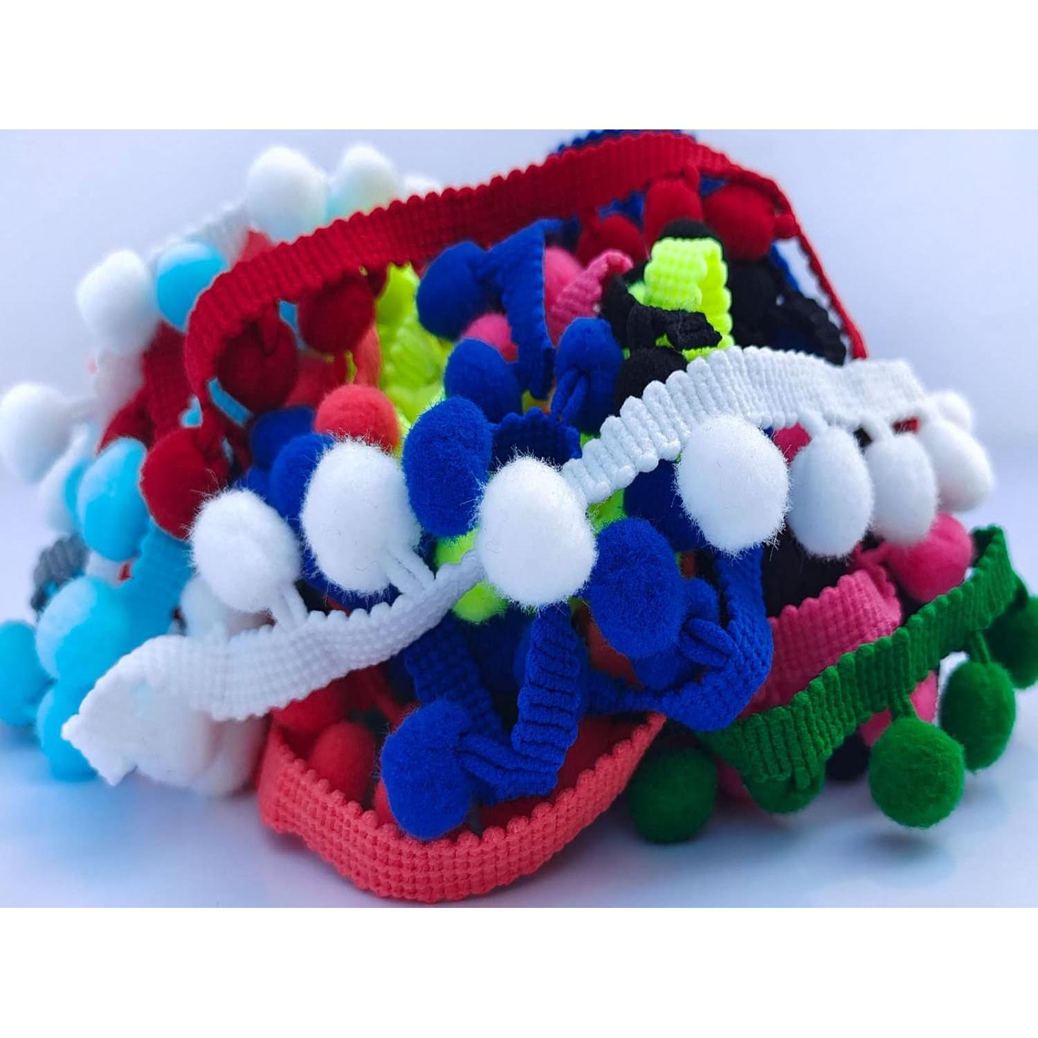 Borlas Flecos 10 Colores 12mm ABOKOY para Manualidades 9.14m