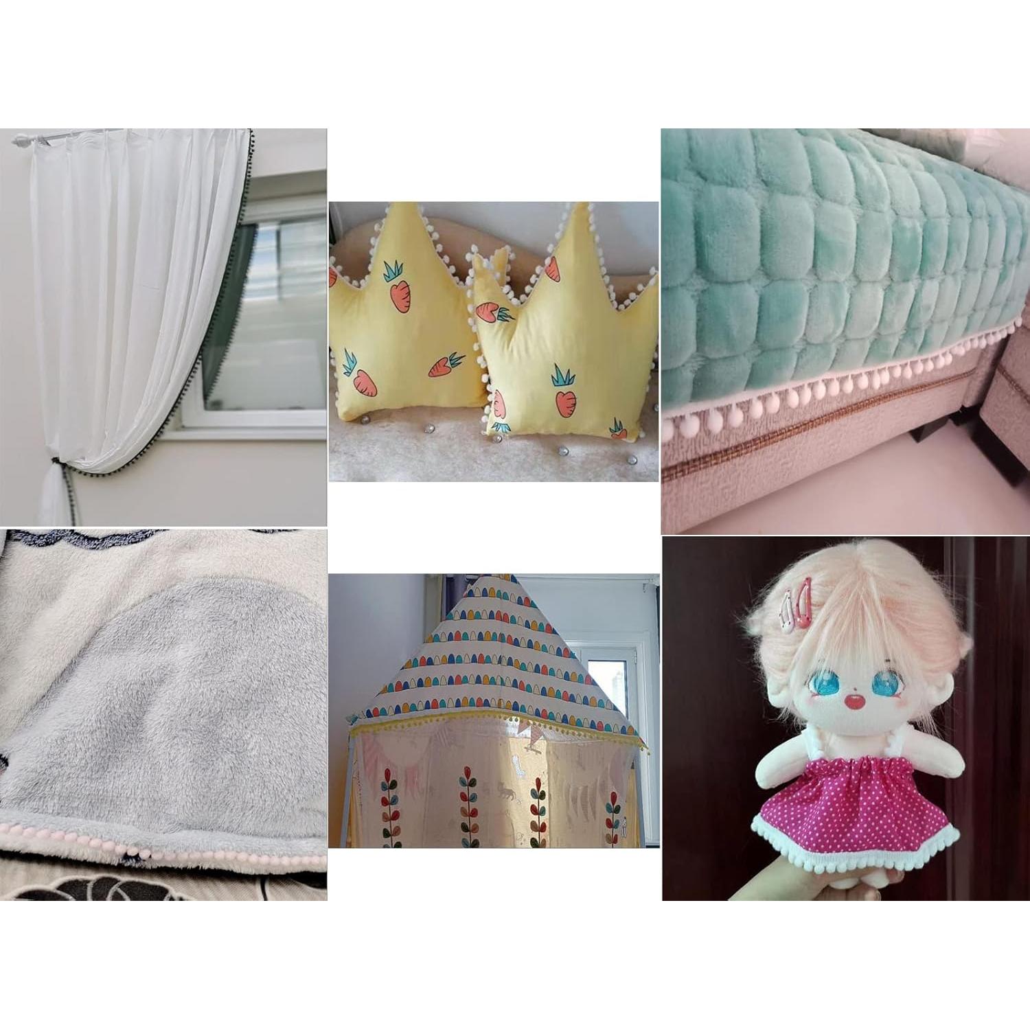 Borlas Flecos 10 Colores 12mm ABOKOY para Manualidades 9.14m