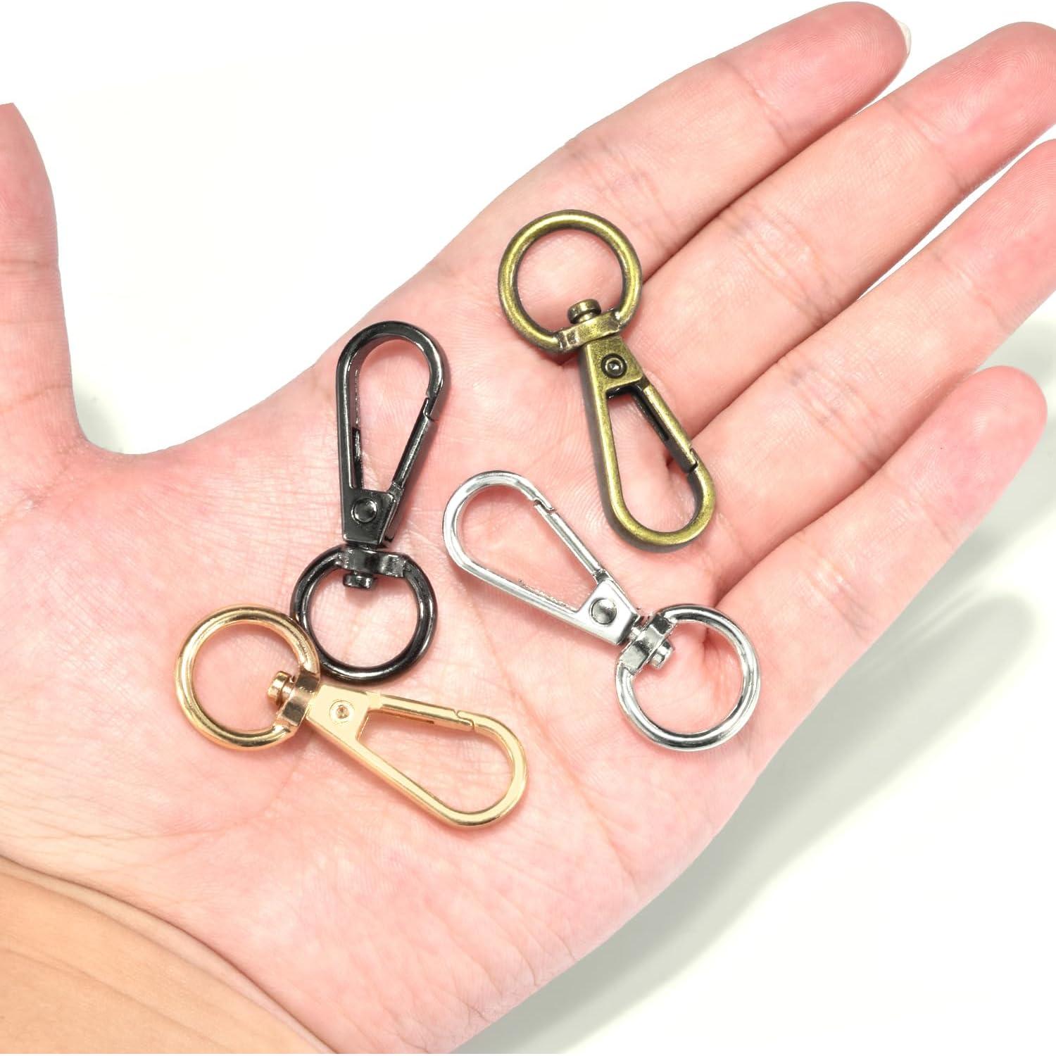 Ganchos giratorios de langosta CooBigo 12 piezas 1.27 cm negro