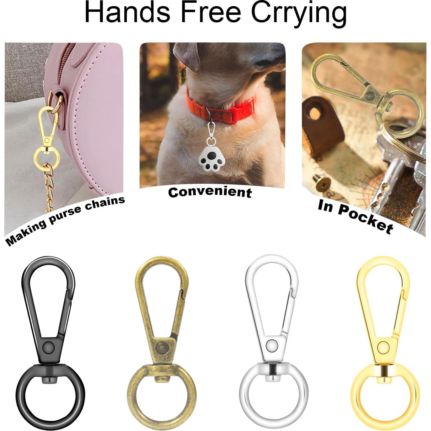 Ganchos giratorios de langosta CooBigo 12 piezas 1.27 cm negro