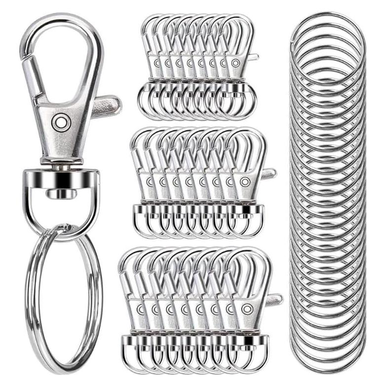 100 Ganchos Giratorios de Metal RMP con Anillos para Llaves