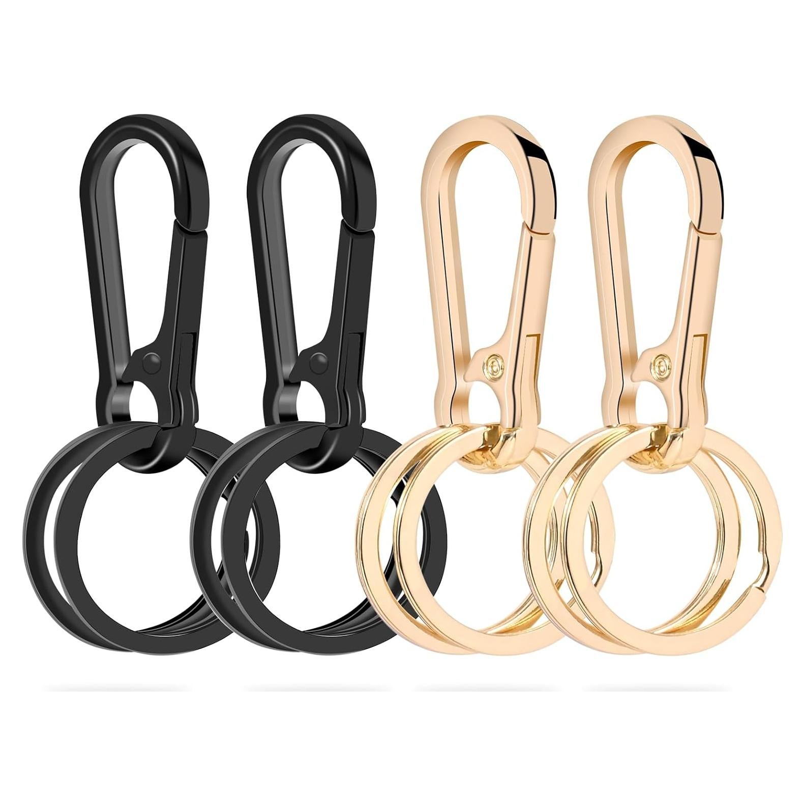 4 Piezas Clip de Llave de Metal Doble Bucle Soporte Llaveros