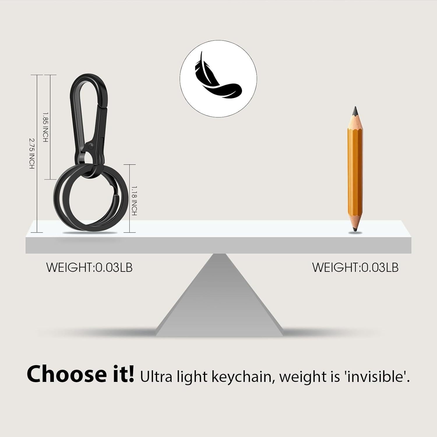 4 Piezas Clip de Llave de Metal Doble Bucle Soporte Llaveros