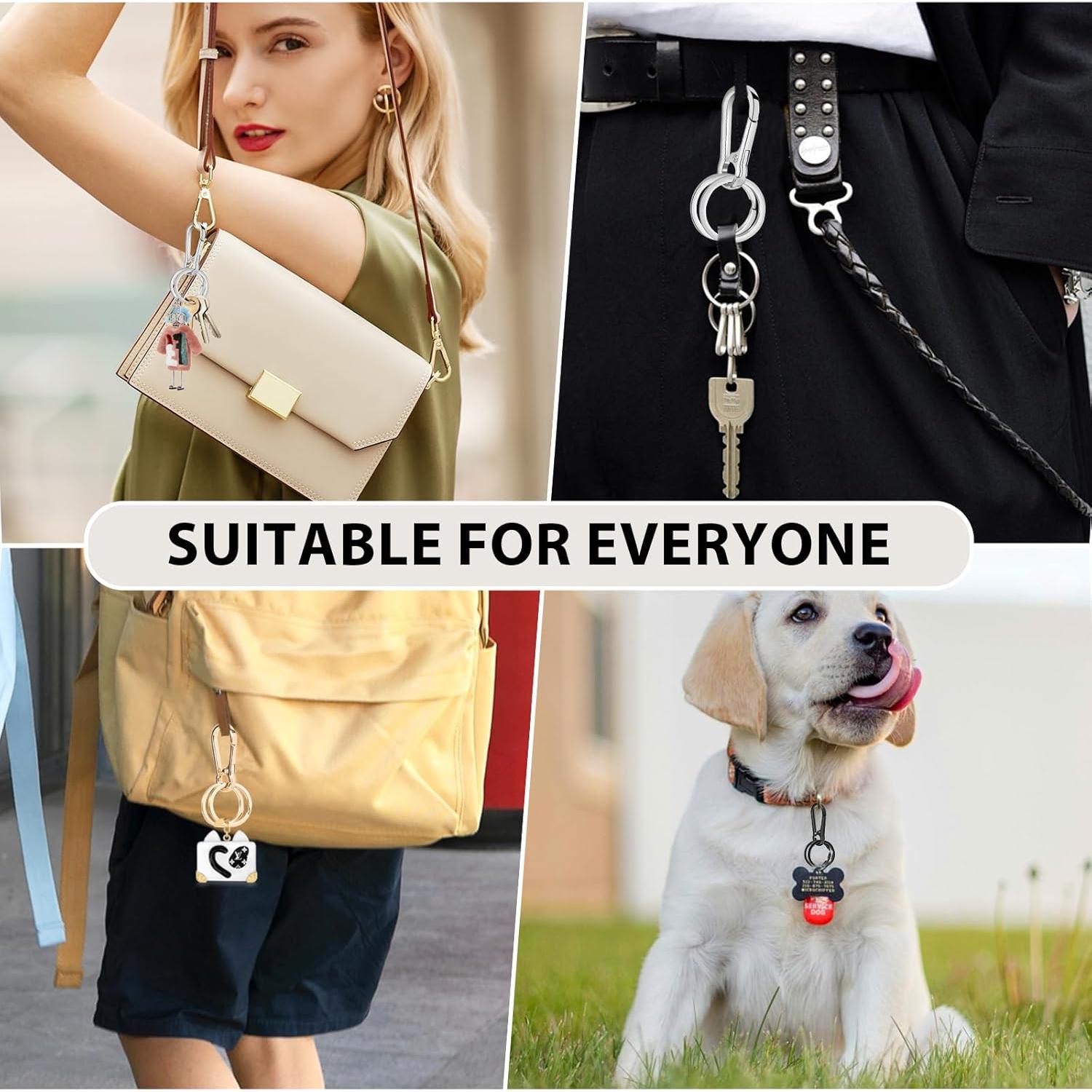 4 Piezas Clip de Llave de Metal Doble Bucle Soporte Llaveros