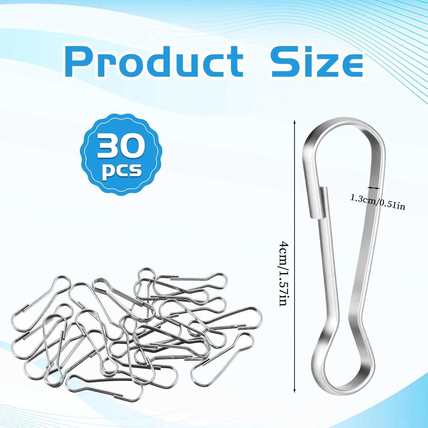 30 Clips de Bandera de Acero Inoxidable LIQWEI 4cm