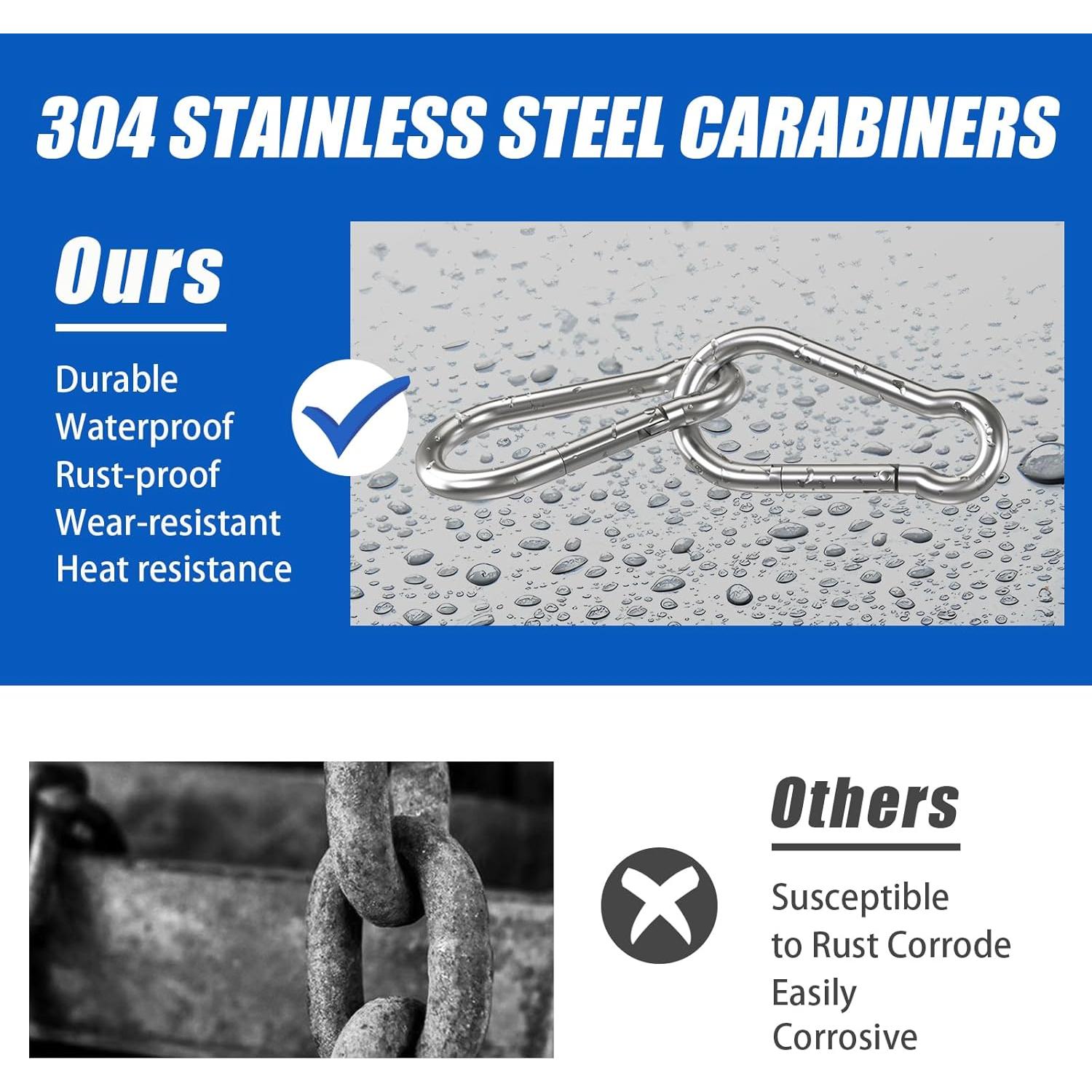 Ganchos de Clip KINLINK M4 de Acero Inoxidable 10pcs 3.98cm