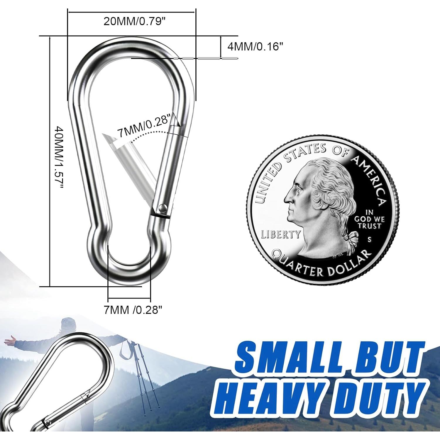 Ganchos de Clip KINLINK M4 de Acero Inoxidable 10pcs 3.98cm