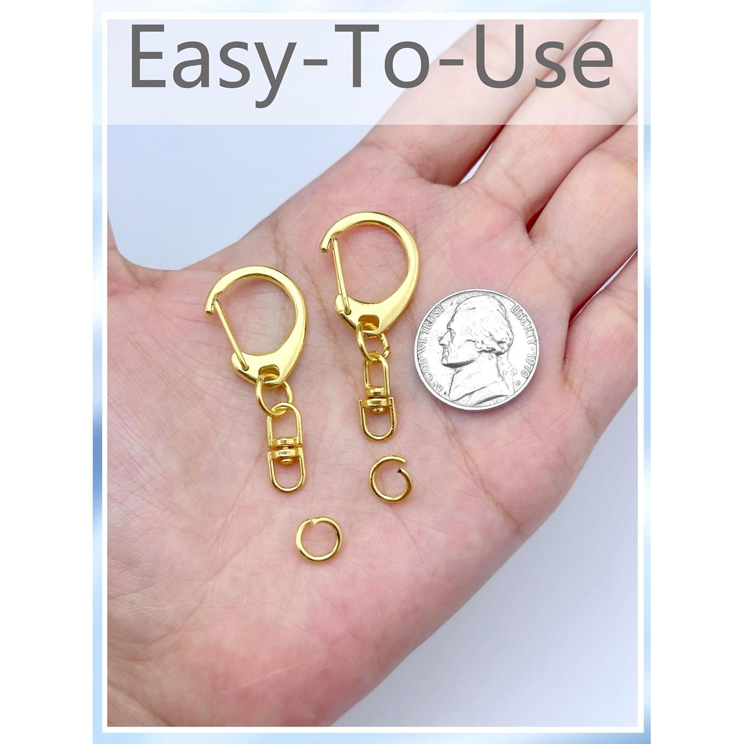 50 Ganchos de Garra de Langosta Dorados Evnlo para Llaveros