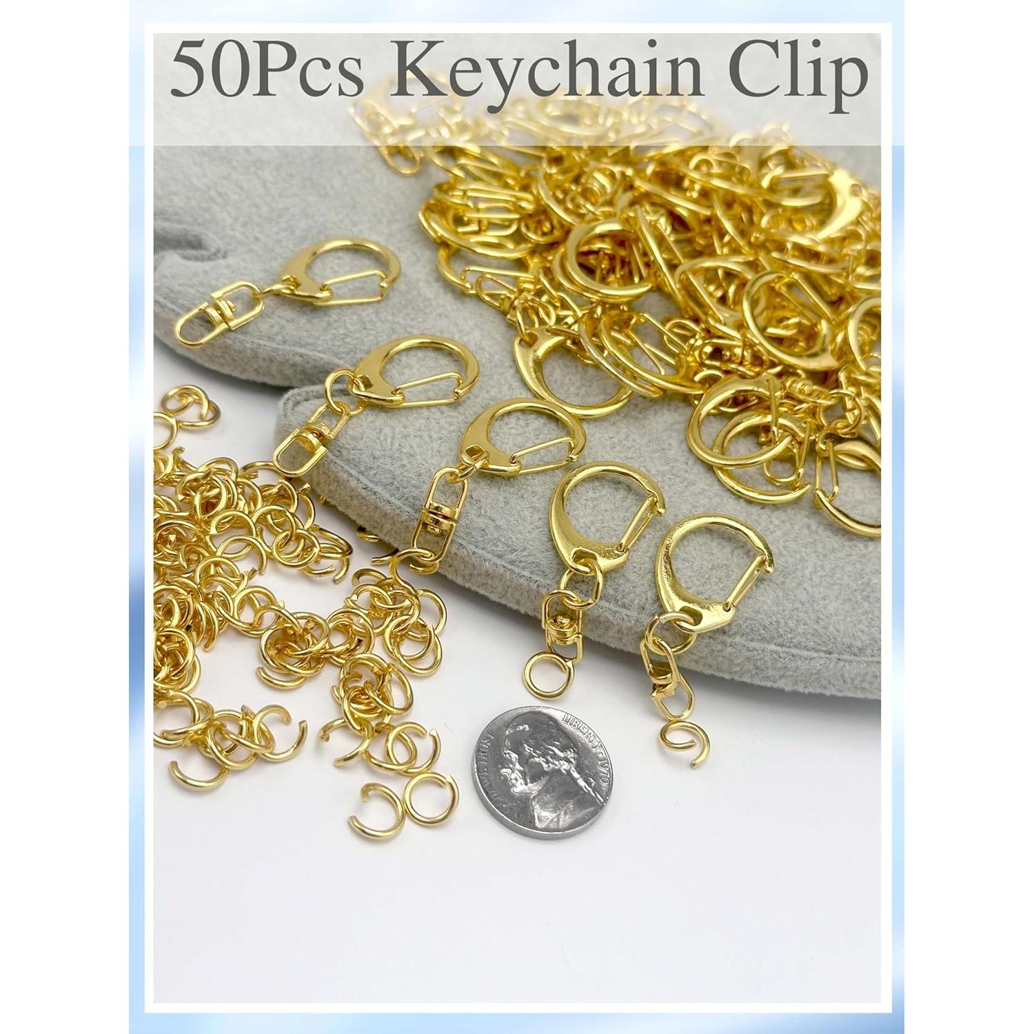 50 Ganchos de Garra de Langosta Dorados Evnlo para Llaveros