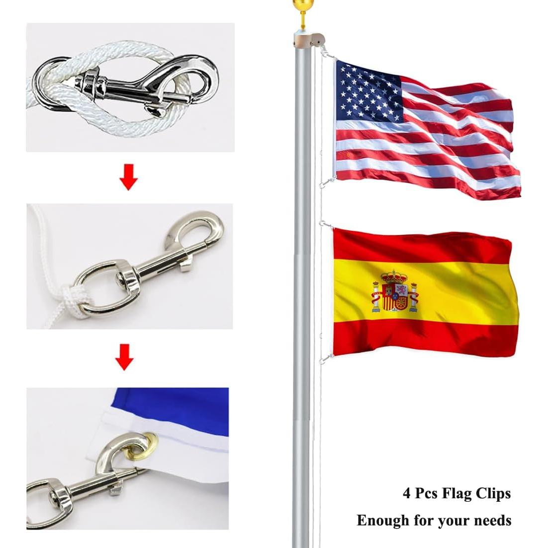 4 Ganchos Giratorios Niquelados Huouo 8.89 cm Alta Resistencia