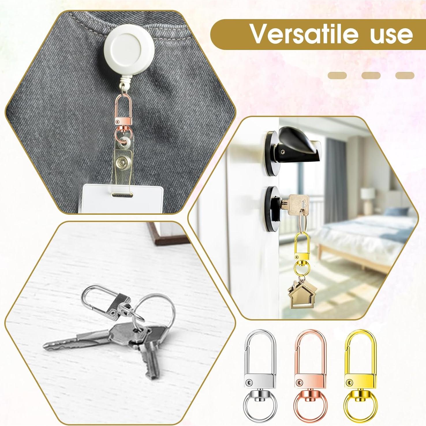 30 Ganchos de Langosta Giratorios Metal AHQiZFX - Oro, Plata, Rosa