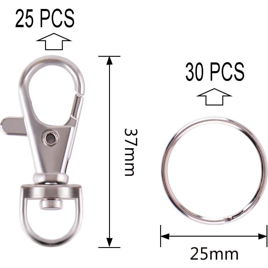 Ganchos giratorios WXJ13 55 piezas - Gancho de langosta y anillos