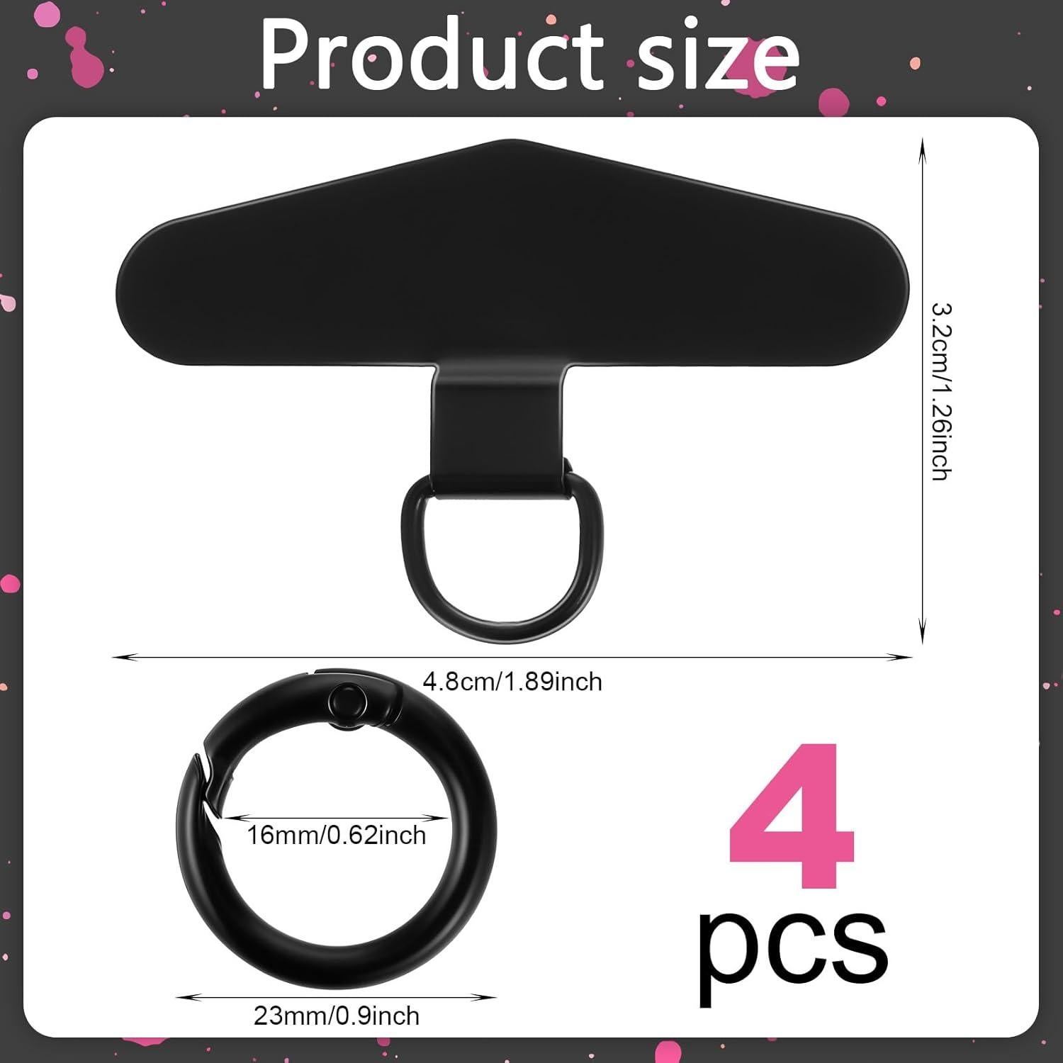 4 Ganchos de Sujeción para Teléfono Metal Acero Inoxidable