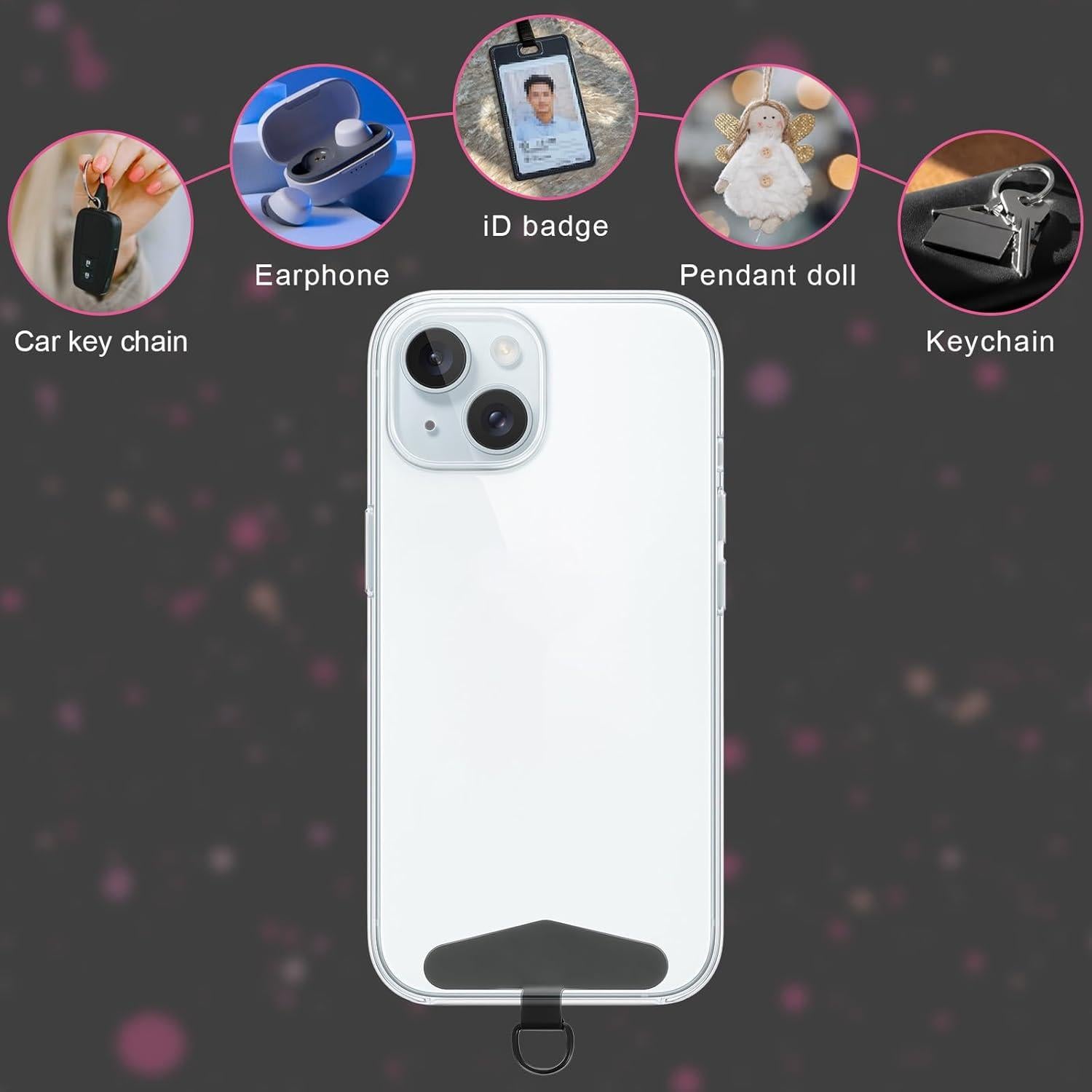 4 Ganchos de Sujeción para Teléfono Metal Acero Inoxidable