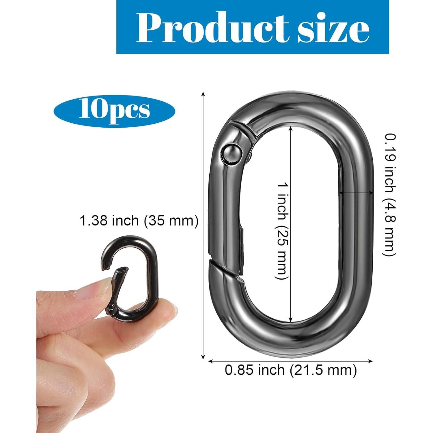 Clips de Carabiner Ovalados Hariendny 1" Paquete de 10