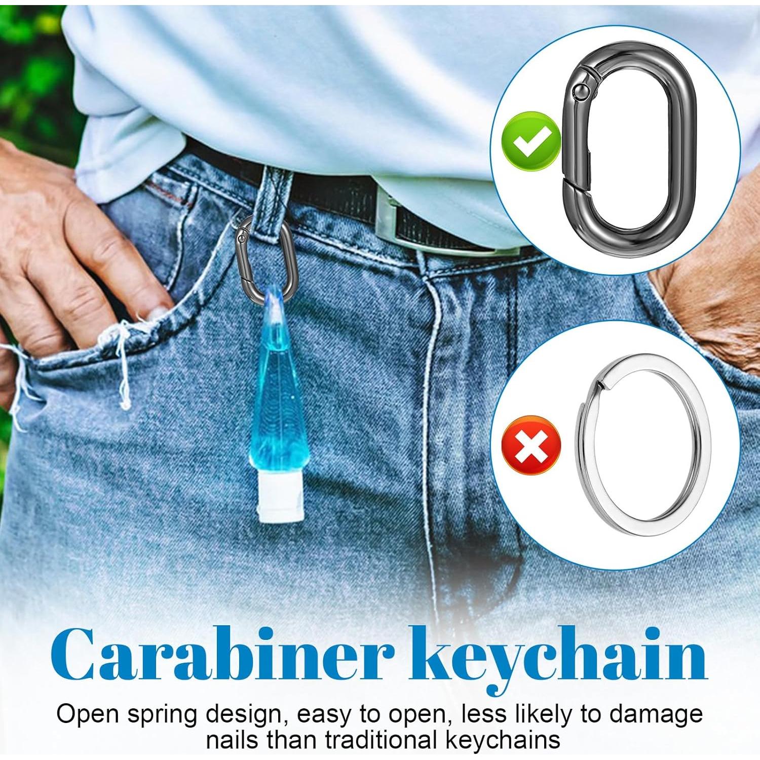 Clips de Carabiner Ovalados Hariendny 1" Paquete de 10