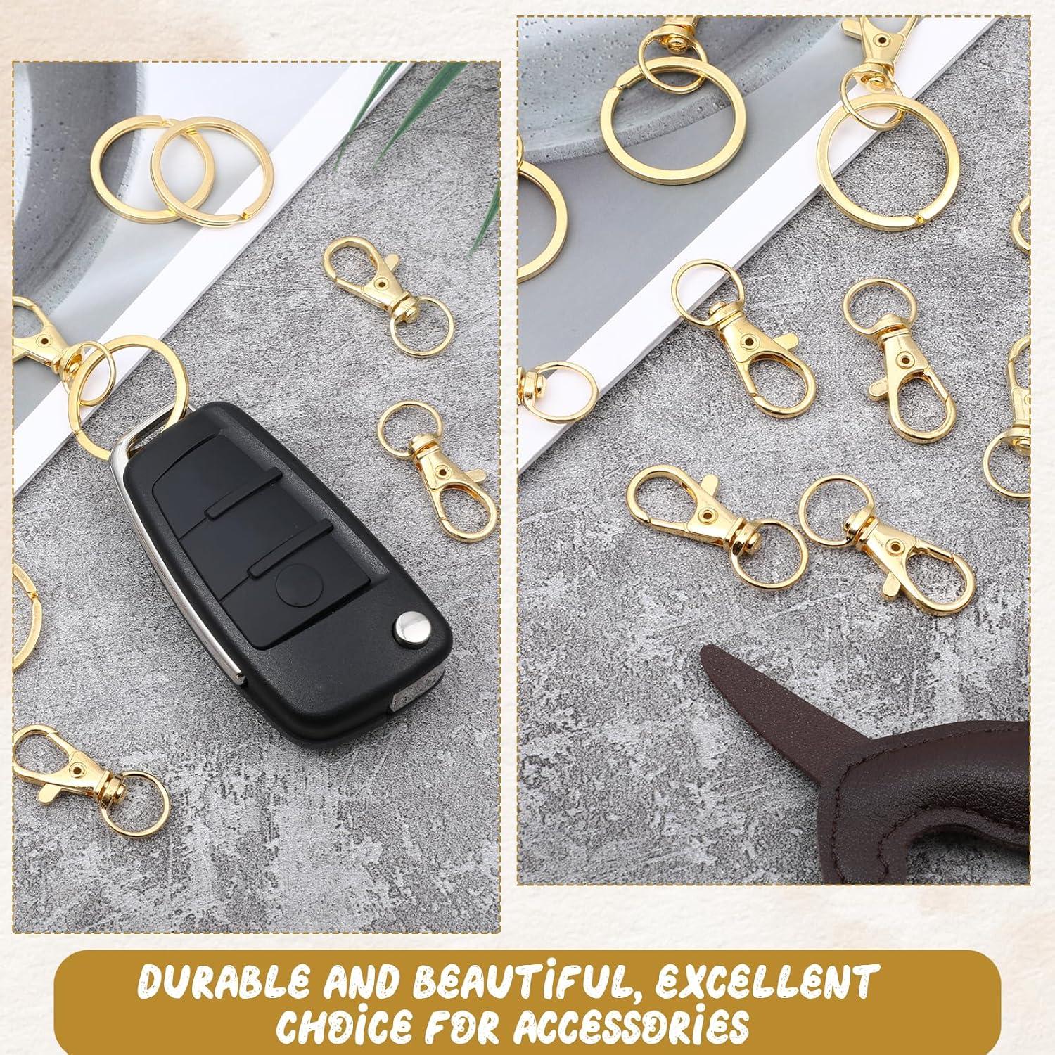 60 Ganchos de Langosta Dorados y Anillos de Llave FdcLixuvol