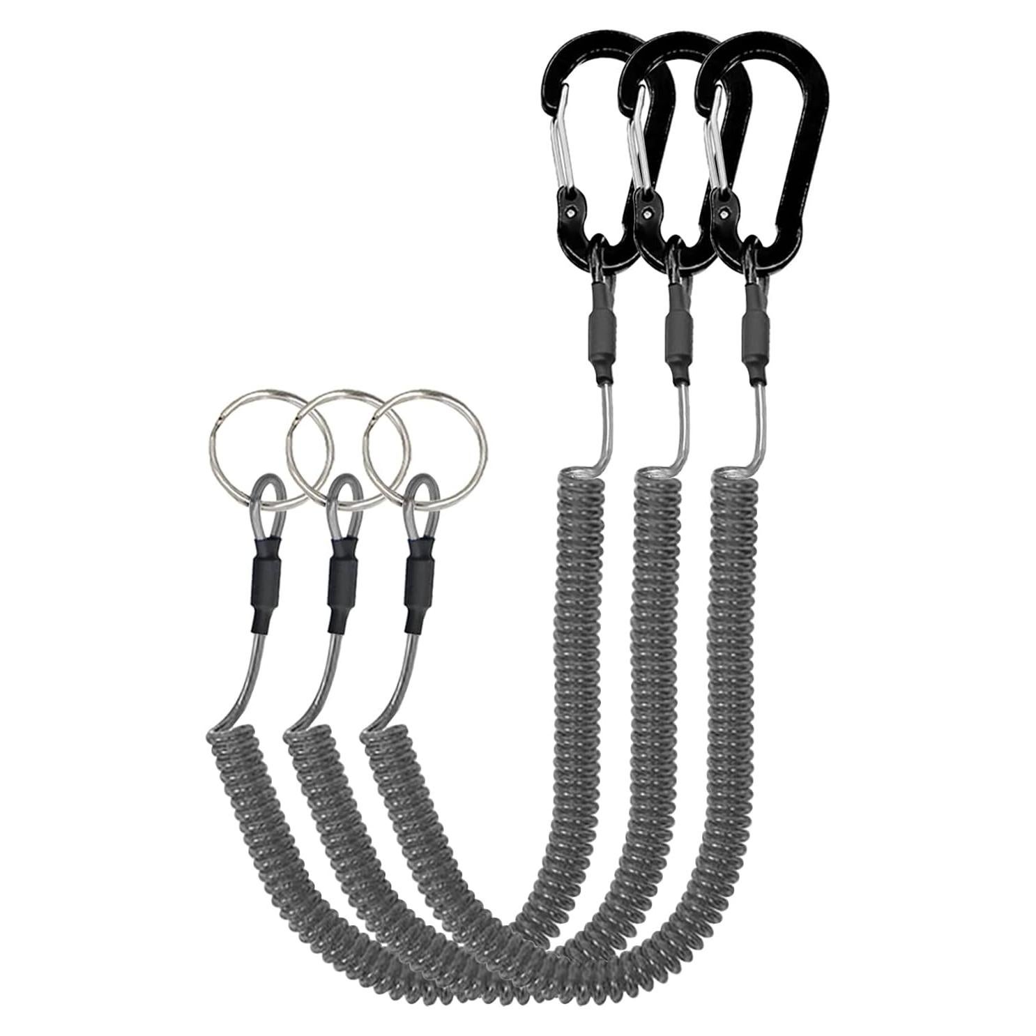 Lanyard Retráctil Lix&Rix Espiral Seguridad 150 cm Negro