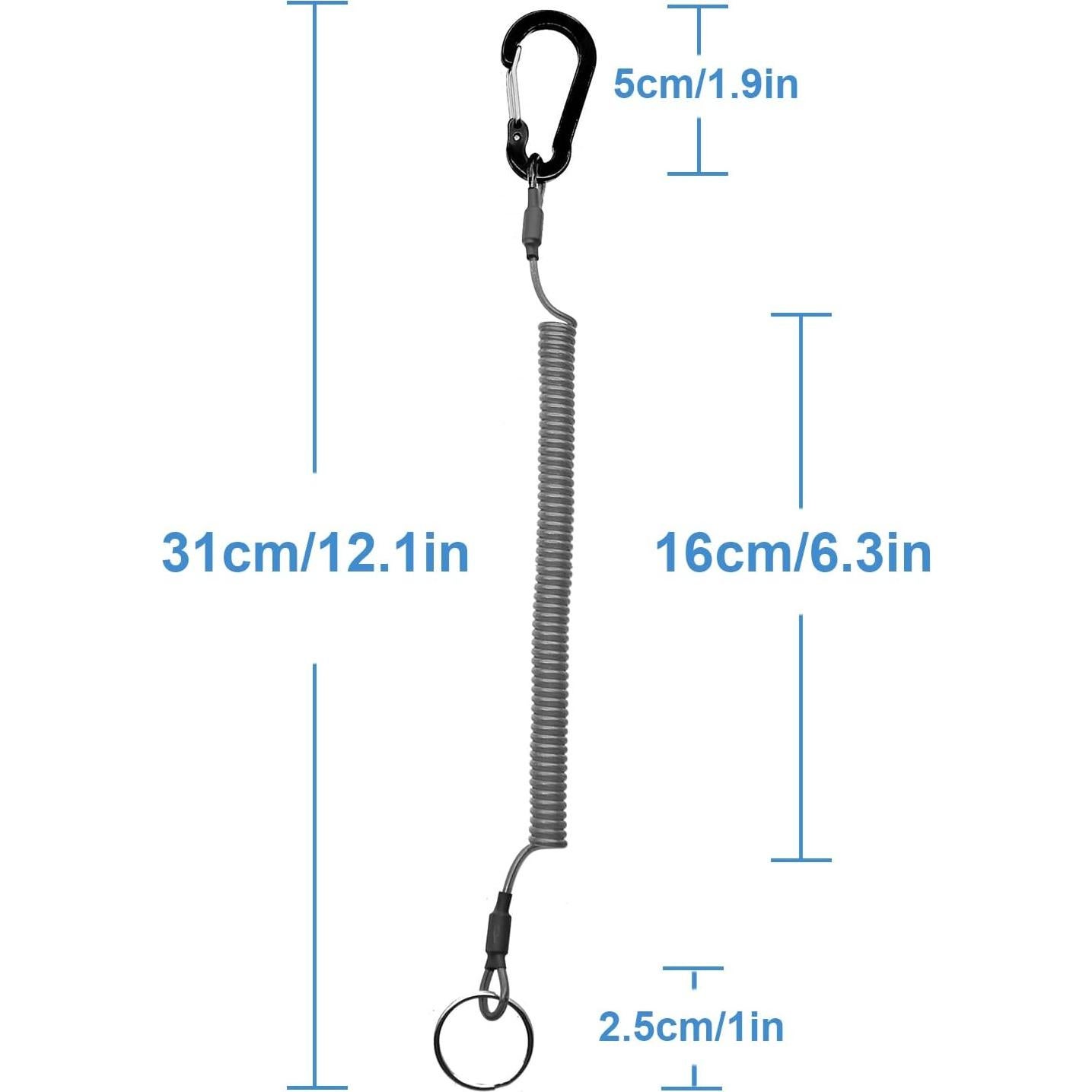Lanyard Retráctil Lix&Rix Espiral Seguridad 150 cm Negro
