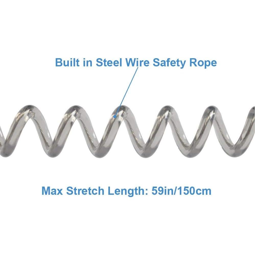 Lanyard Retráctil Lix&Rix Espiral Seguridad 150 cm Negro