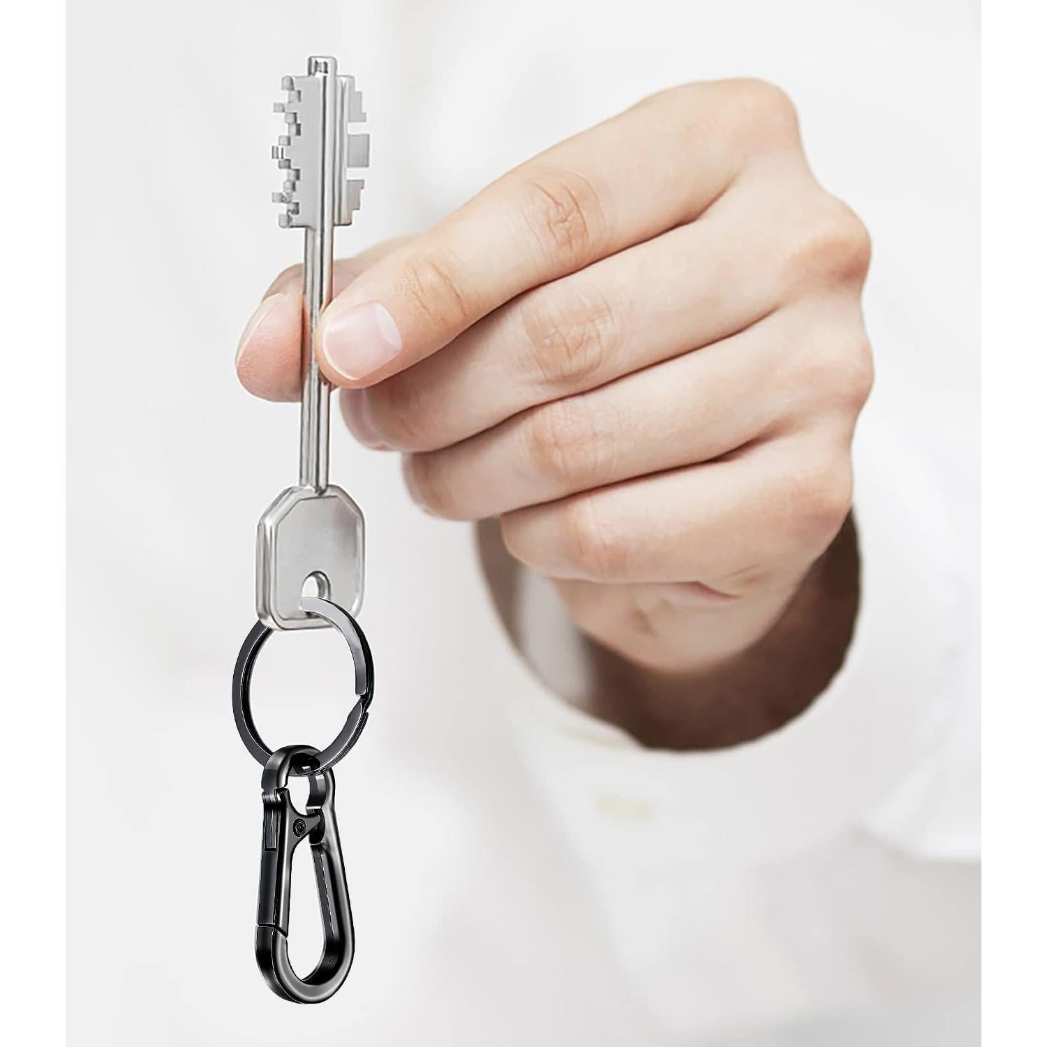 8 Llavero de Metal Sugiury con Carabiner y Organizador Negro