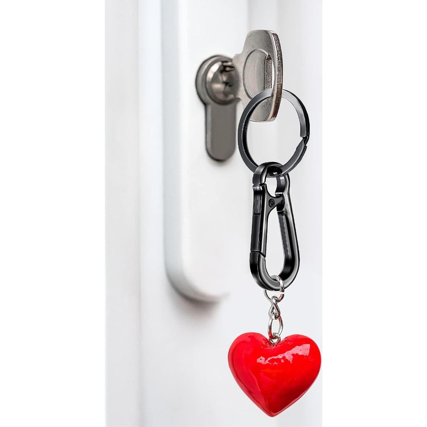 8 Llavero de Metal Sugiury con Carabiner y Organizador Negro