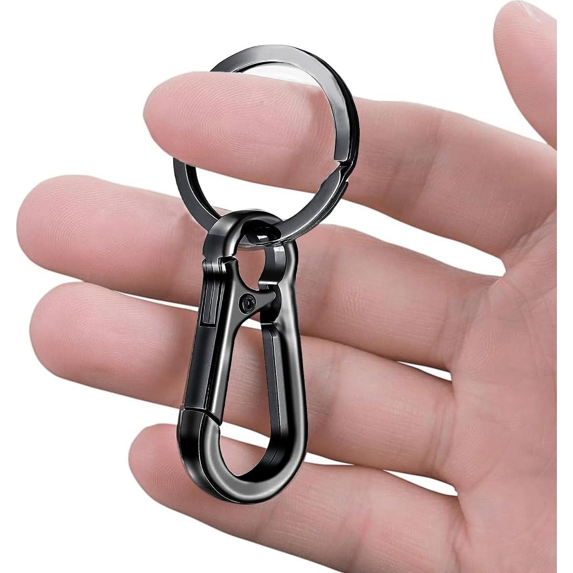 8 Llavero de Metal Sugiury con Carabiner y Organizador Negro