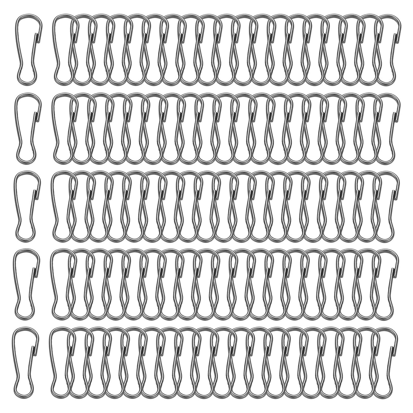 Ganchos de Lanyard PATIKIL 200 Pcs Acero Inoxidable 16mm Negro