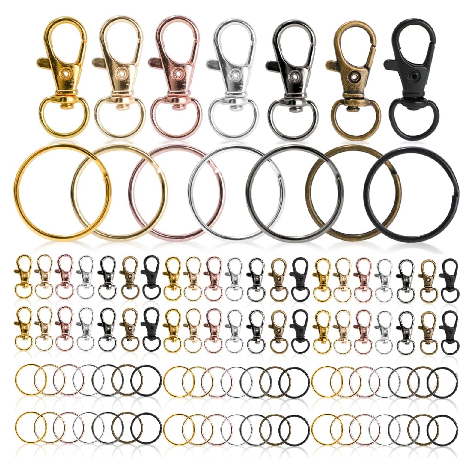 100 Ganchos de Clip para Llaveros Motroce, Cierre de Langosta, 7 Colores