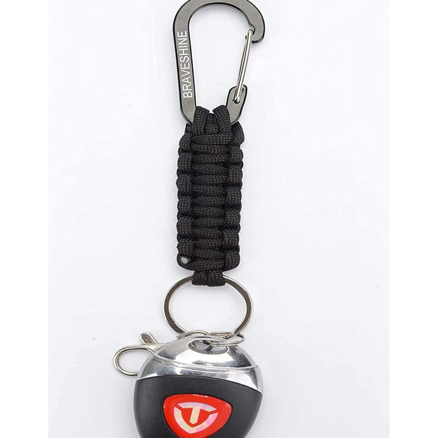 Llavero de Paracord BRAVESHINE con Clip de Carabiner 15.5 cm