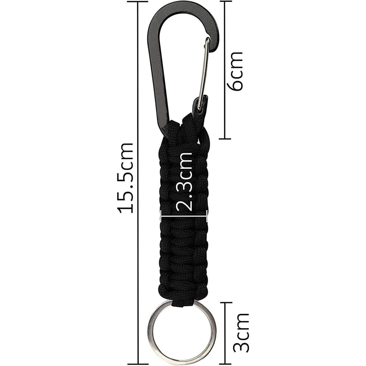 Llavero de Paracord BRAVESHINE con Clip de Carabiner 15.5 cm