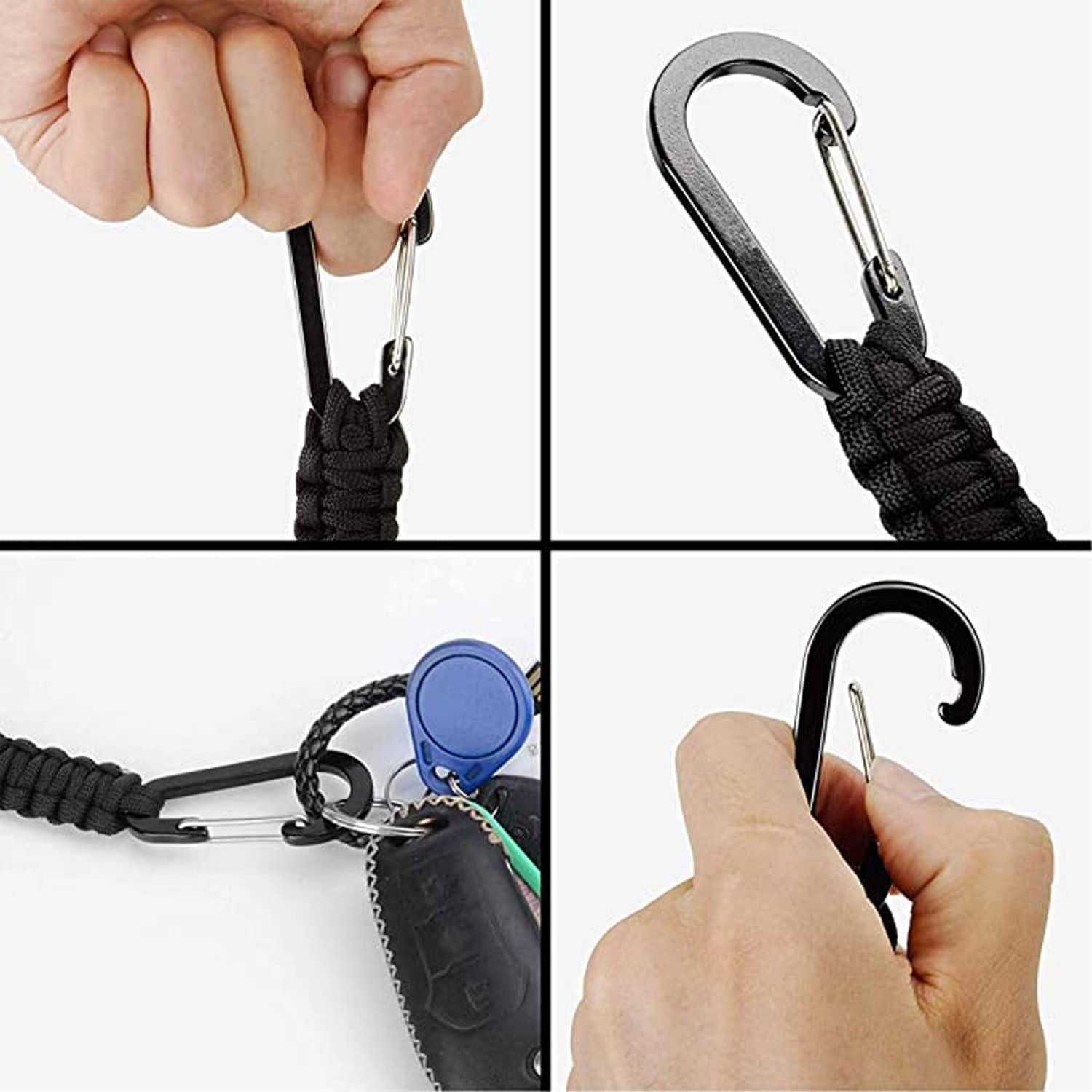 Llavero de Paracord BRAVESHINE con Clip de Carabiner 15.5 cm