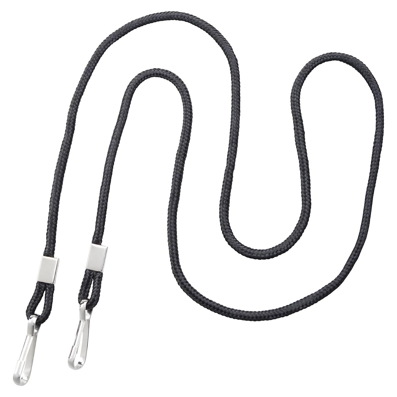 Lanyard Redondo Negro Specialist ID 91.44 cm con Dos Clips J