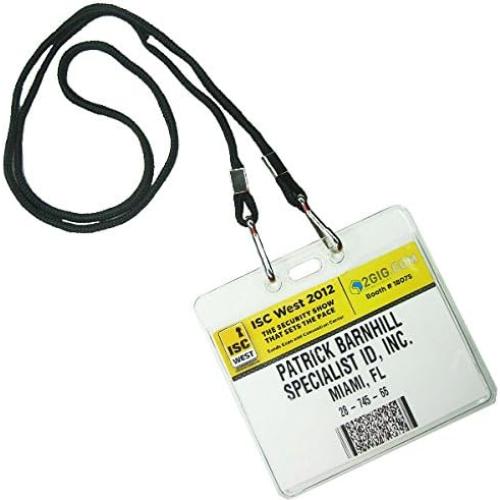 Lanyard Redondo Negro Specialist ID 91.44 cm con Dos Clips J