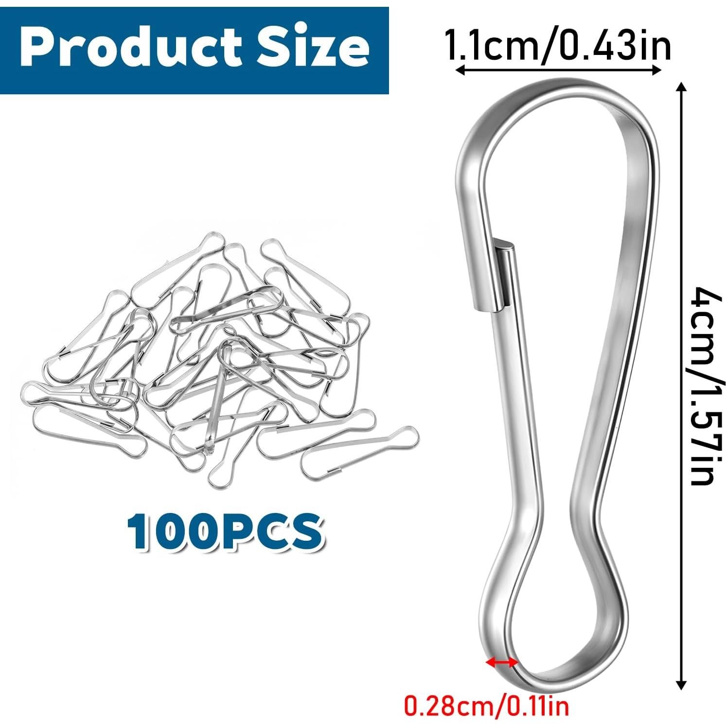 100 Clips de Resorte de Metal para Poste de Bandera Gsbnjuy